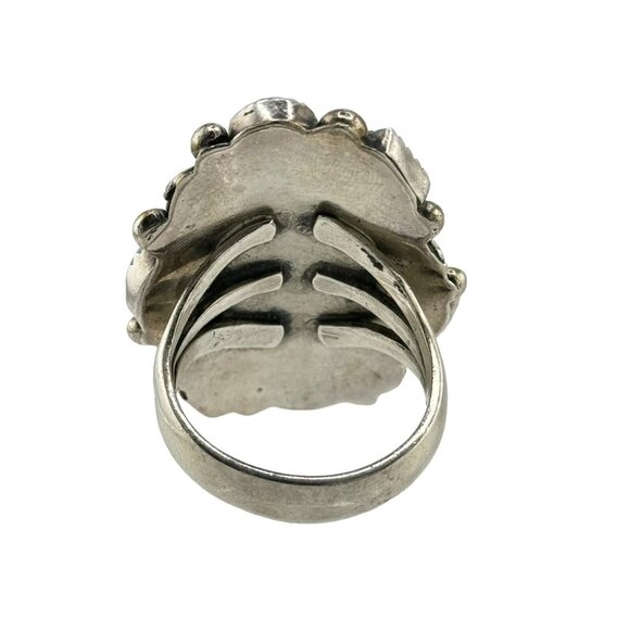 Sterling Silver Richard Begay Native American Turquoise Malachite Ring Sz.11 - Picture 6 of 11